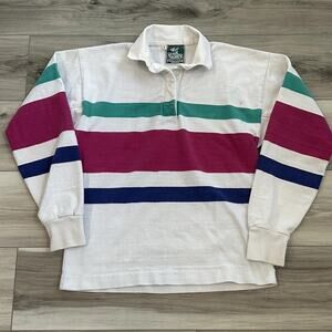 VTG McIntosh & Seymour Mens Medium Rugby Polo USA Made Heavy Cotton Colorblock